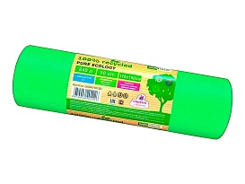 Мешки для мусора 240 л, ароматизированные, биоразлагаемые, зеленые, в рулоне 10 шт., ПВД 40 мкм, 1500х1100 мм, PURE ECOLOGY, bio24010120 в Чебоксарах Мешки для мусора 240 л, ароматизированные, биоразлагаемые, зеленые, в рулоне 10 шт., ПВД 40 мкм, 1500х1100 мм, PURE ECOLOGY, bio24010120 в Чебоксарах