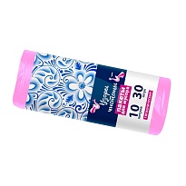 Мешки для мусора 10 л, розовые, в рулоне 30 шт., ПНД, 8 мкм, 470х360 мм, Узоры Чистоты, МУ3582 (МГ-10роз) в Чебоксарах