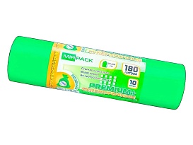 Мешки для мусора 180 л, ароматизированные, зеленые, в рулоне 10 шт., ПВД, 35 мкм, 1100х930 мм, PREMIUM+, 180105301 в Чебоксарах