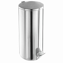 Урна для мусора с педалью, усиленное, Титан, 50 л, кольцо под мешок, нержавеющая сталь, хром в Чебоксарах