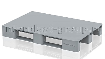 Поддон пластиковый сплошной (усилен 1 трубой) без бортиков серый в Чебоксарах Поддон пластиковый сплошной (усилен 1 трубой) без бортиков серый в Чебоксарах