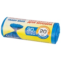 Мешки для мусора 90 л, синие, в рулоне 20 шт., ПНД, 14 мкм, 900х700 мм, LAIMA ULTRA, 607693 в Чебоксарах