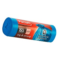 Мешки для мусора 160 л, синие, в рулоне 10 шт., ПВД, 21 мкм, 1200х870 мм, PACLAN Big&Strong, 604075 в Чебоксарах