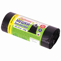 Мешки для мусора 30 л, черные, в рулоне 30 шт., ПНД, 7 мкм, 550х480 мм, Любаша, 608089 в Чебоксарах Мешки для мусора 30 л, черные, в рулоне 30 шт., ПНД, 7 мкм, 550х480 мм, Любаша, 608089 в Чебоксарах