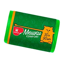 Мешки для мусора 30 л, зеленые, в рулоне 90 шт., ПНД, 6 мкм, 560х480 мм, Comfort, М4268 в Чебоксарах