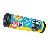 Мешки для мусора 180 л, черные, в рулоне 10 шт., ПНД, 20 мкм, 1150х800 мм, Крепак, 4607075710481 в Чебоксарах Мешки для мусора 180 л, черные, в рулоне 10 шт., ПНД, 20 мкм, 1150х800 мм, Крепак, 4607075710481 в Чебоксарах