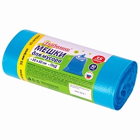 Мешки для мусора 35 л, синие, в рулоне 30 шт., ПНД, 10 мкм, 600х500 мм, Любаша, 608091 в Чебоксарах