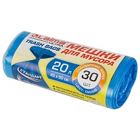 Мешки для мусора 20 л, синие, в рулоне 30 шт., ПНД, 8 мкм, 500х450 мм, LAIMA, 607682 в Чебоксарах Мешки для мусора 20 л, синие, в рулоне 30 шт., ПНД, 8 мкм, 500х450 мм, LAIMA, 607682 в Чебоксарах