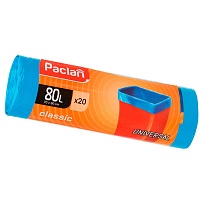 Мешки для мусора 80 л, синие, в рулоне 20 шт., ПНД, 12 мкм, 900х700 мм, PACLAN Classic, 606335 в Чебоксарах