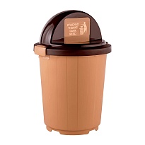 Мусорный бак с крышкой - клавишей на колесах 105 л бежевый 105 бежевый в Чебоксарах