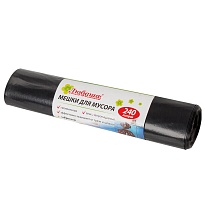 Мешки для мусора 240 л, черные, в рулоне 5 шт., ПВД 30 мкм, 1300х900 мм, Любаша, 605338 в Чебоксарах Мешки для мусора 240 л, черные, в рулоне 5 шт., ПВД 30 мкм, 1300х900 мм, Любаша, 605338 в Чебоксарах