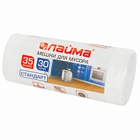 Мешки для мусора 35 л, белые, в рулоне 30 шт., ПНД, 6 мкм, 550х480 мм, LAIMA, 605538 в Чебоксарах Мешки для мусора 35 л, белые, в рулоне 30 шт., ПНД, 6 мкм, 550х480 мм, LAIMA, 605538 в Чебоксарах