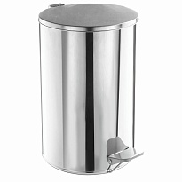 Ведро для мусора с педалью, усиленное, ТИТАН, 10 л, кольцо под мешок, нержавеющая сталь, хром в Чебоксарах